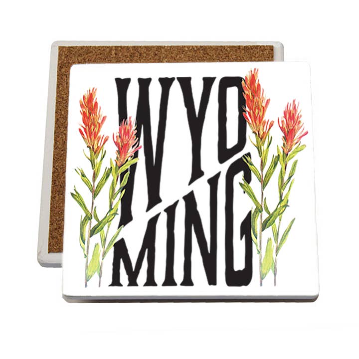 Wyoming Paintbrush Tabletop Coasters for wholesale by This Joyful Home