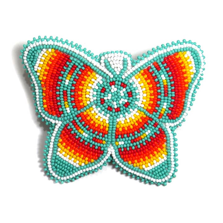 Beaded Butterfly Hair Clips Beaded Barrette, Tribal Barrette for wholesale by KANGURAH