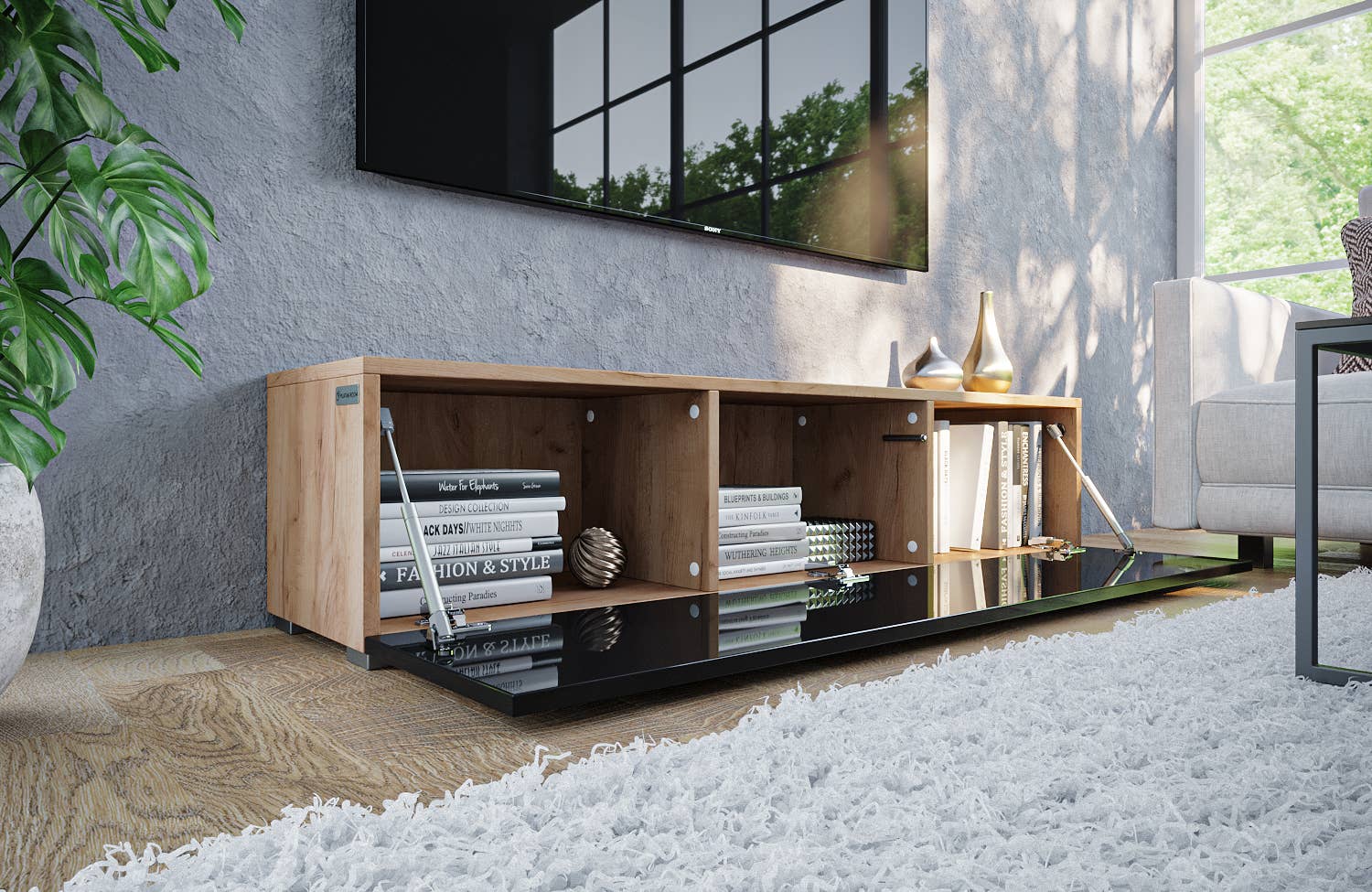 PLATAN ROOM - Wholesale Console Table - TV Cabinet TV Stand 140 cm Hanging or Standing10