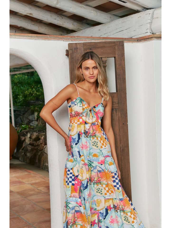 Jaase - Wholesale Dress - Women's - SANTA MARIA PRINT BAMBI MAXI