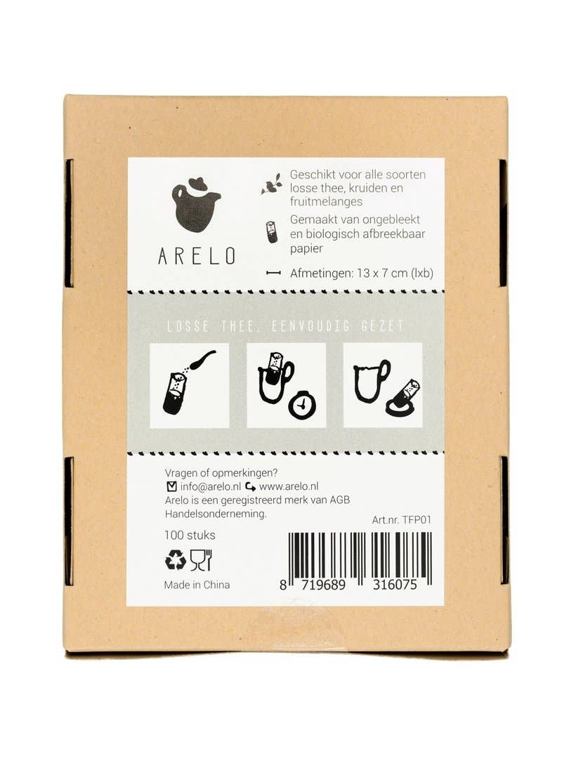 ARELO - Wholesale Tea Bags - Paper Tea Filter - 100 pcs1