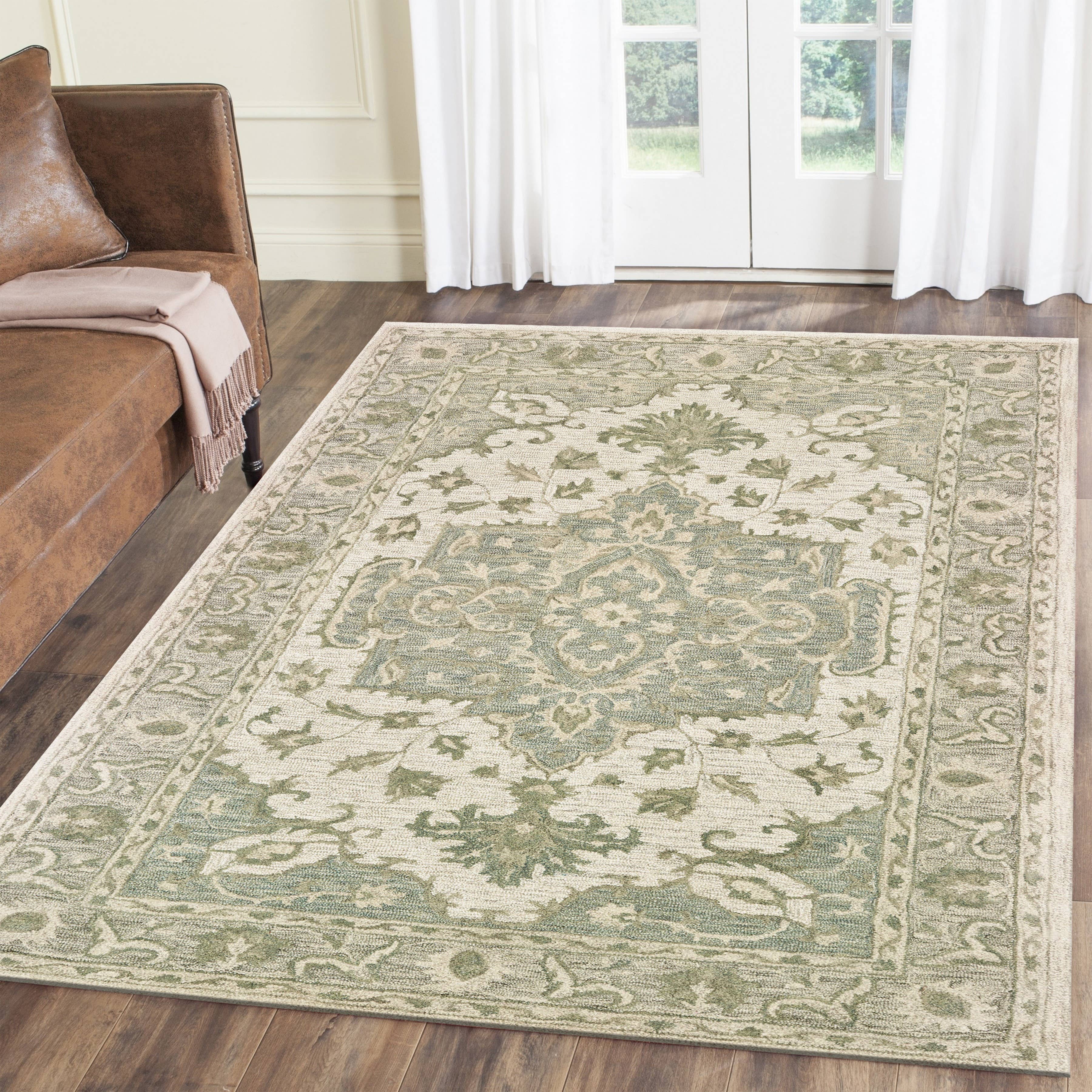 Vert Tapis de jardin Sea Green Medallion en vente sur Faire5
