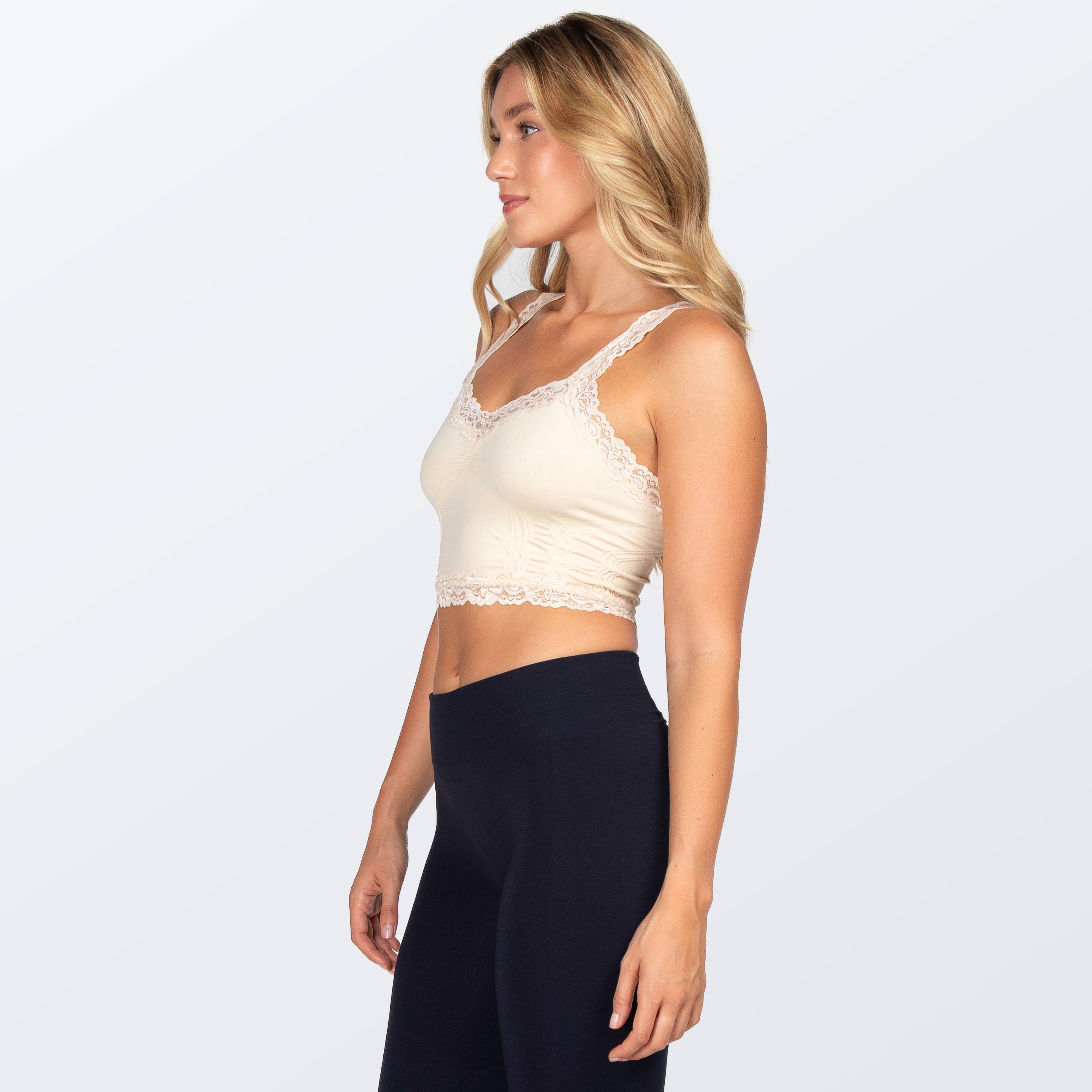 Friday Best - Wholesale Camisole - Women's - Seamless Bralette Camisole with Lace Straps8