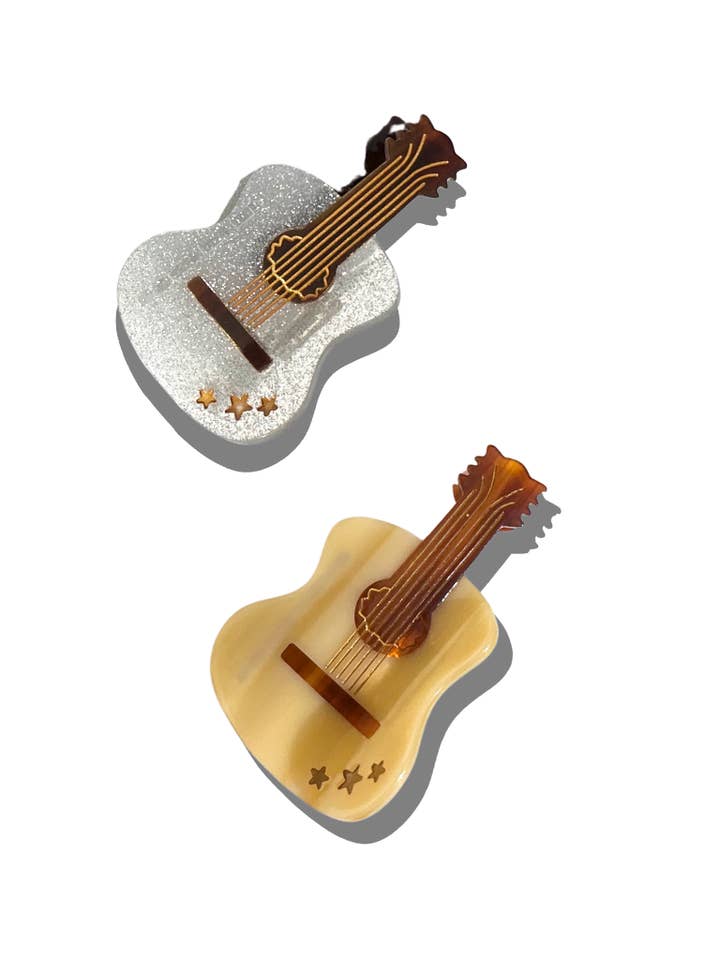 Hand-painted Guitar Claw Hair Clip | Eco-Friendly | Western for wholesale by Solar Eclipse