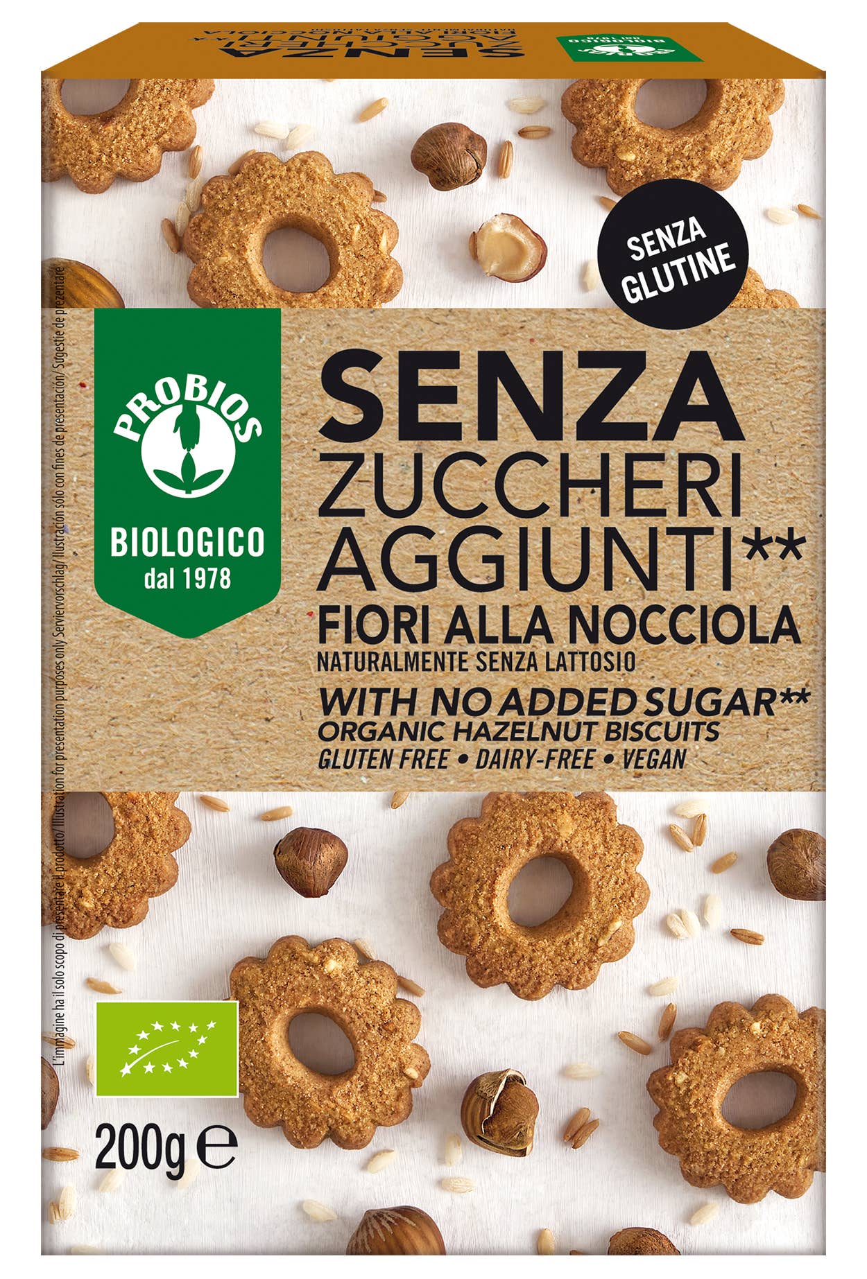 Probios - Wholesale Cookie - Fior alla nocciola - organic sugar-free cookies0