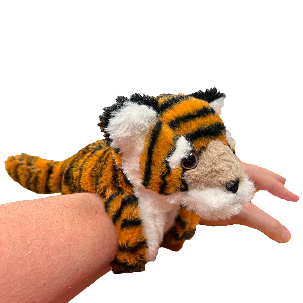 Texas Toy Distribution – Peluche - Crianças e bebés por atacado – Pelúcia de tigre com duas pulseiras de impacto0