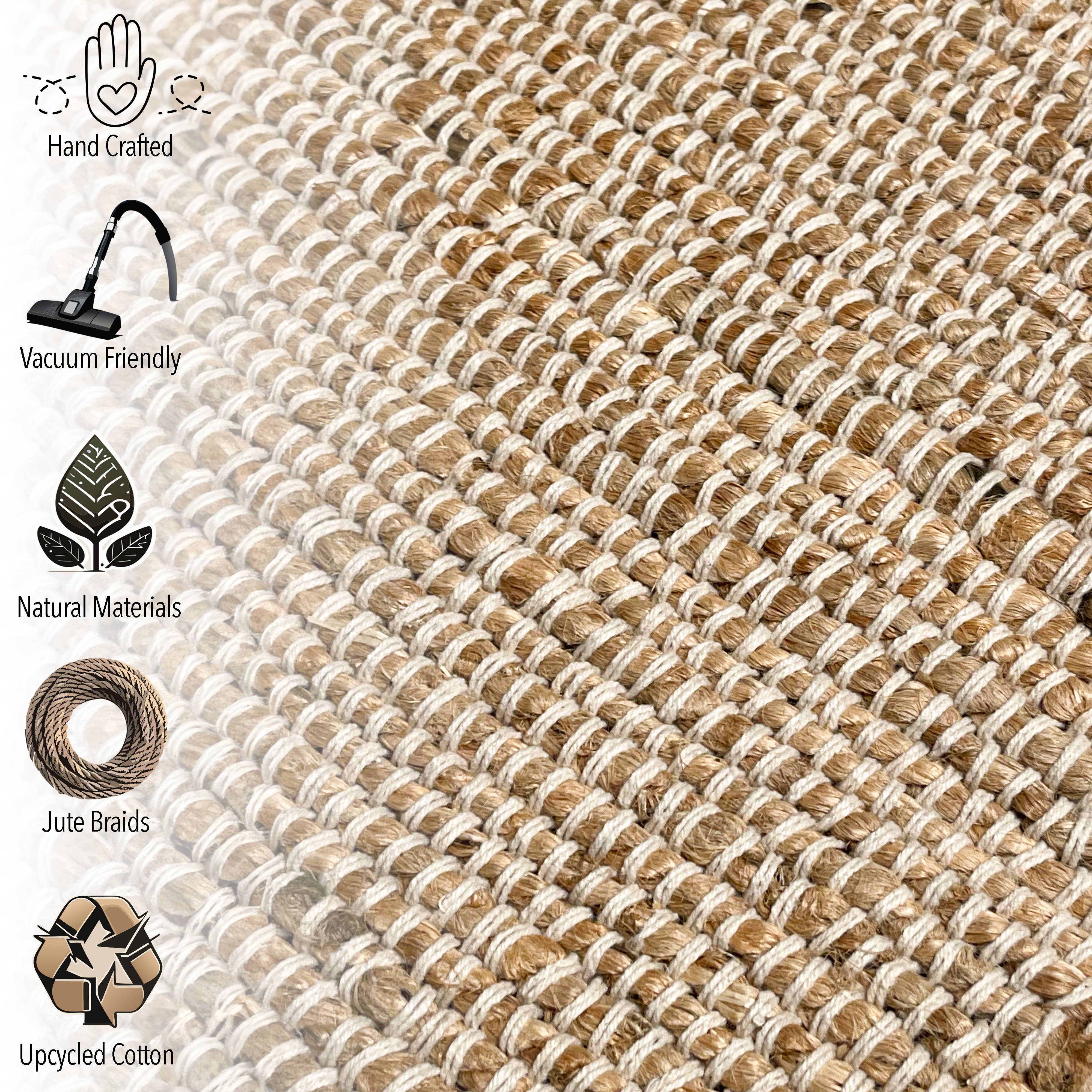 chardin home - Wholesale Area Rug - Jute Chindi Rug-Natural Jute-2'x3'.4