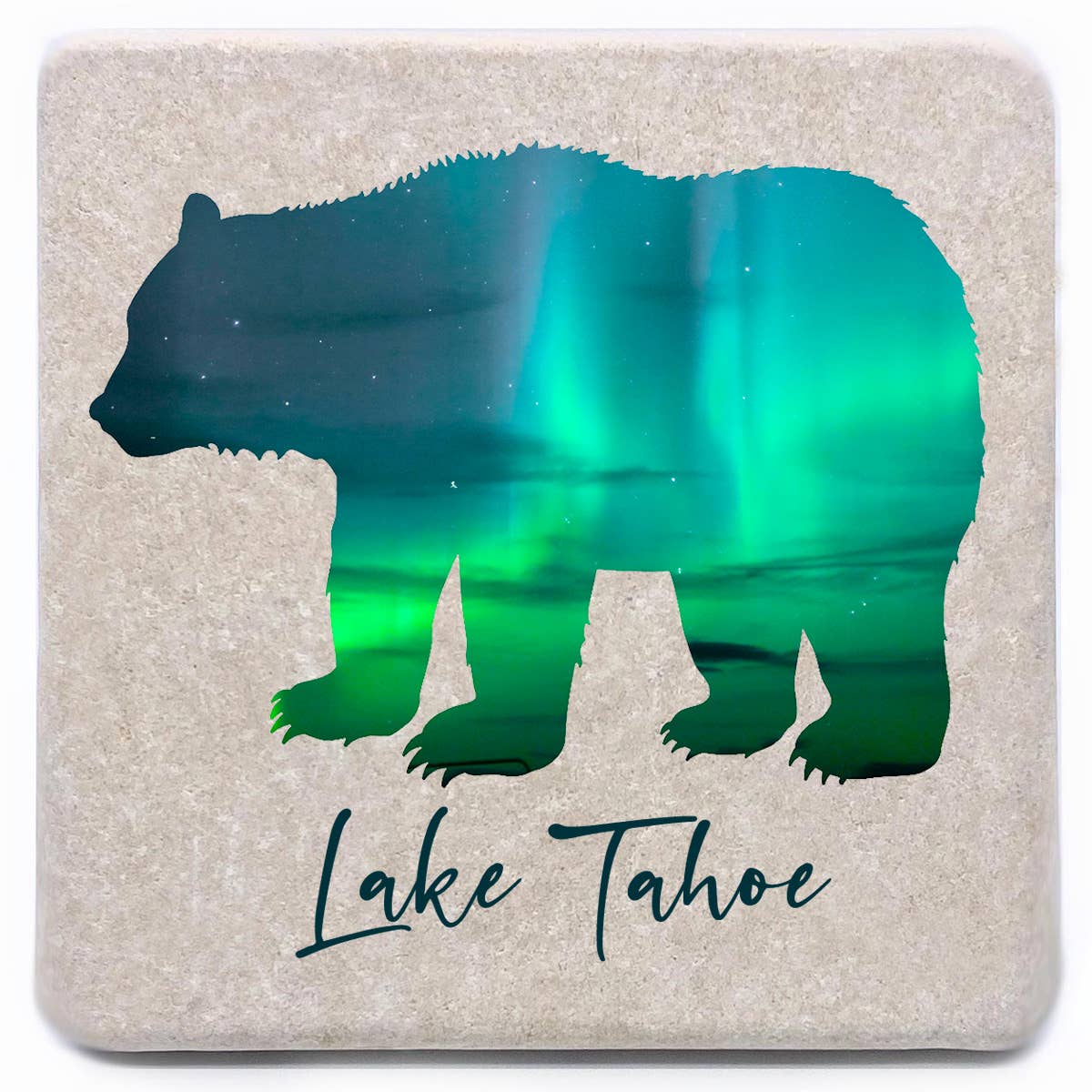 Noomoon - Wholesale Coasters - Lake Tahoe Bear Name Drop Stone Coaster [Pattern Options]7