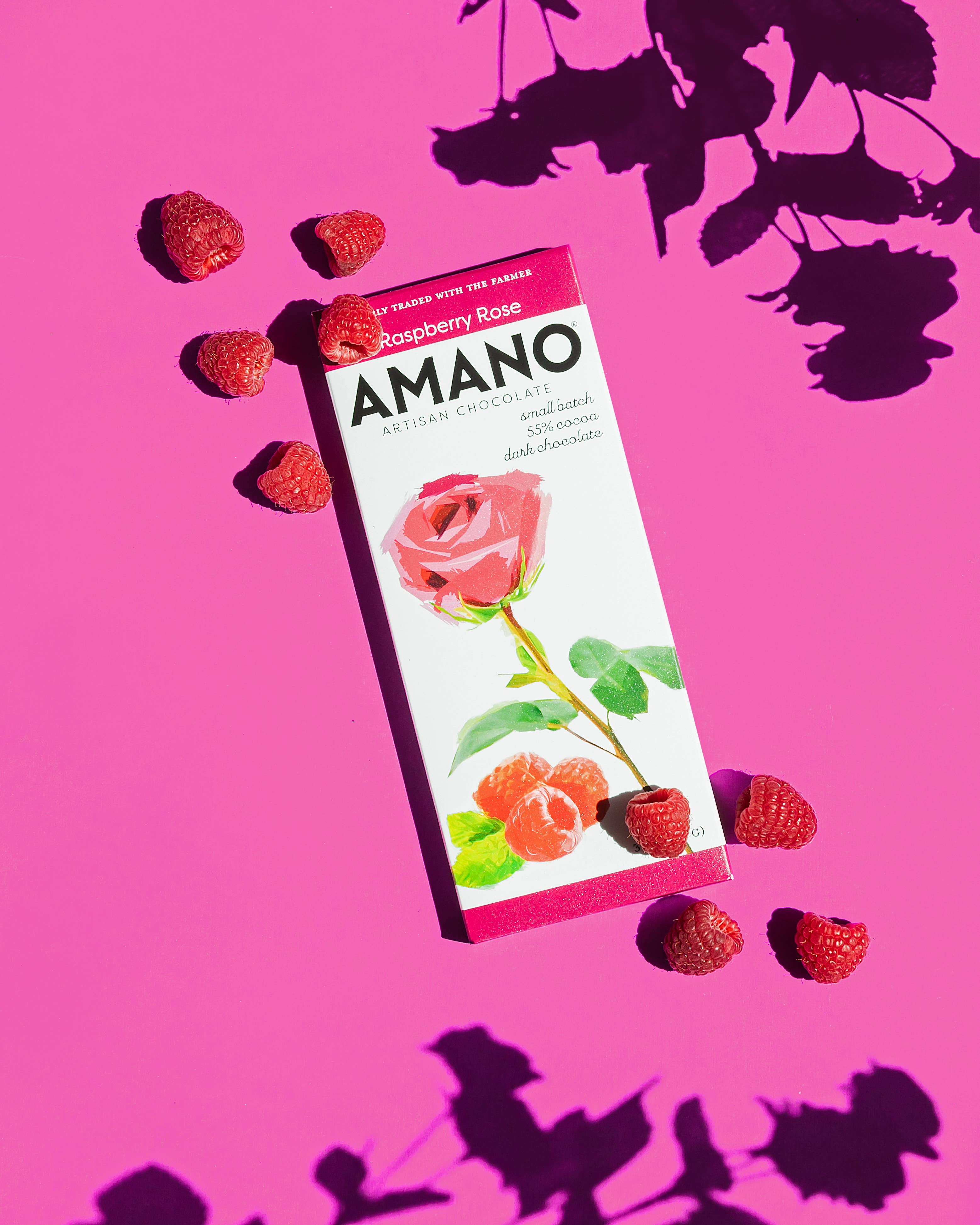 Amano Chocolate - Vente Barre chocolatée - Chocolat Framboise Rose2