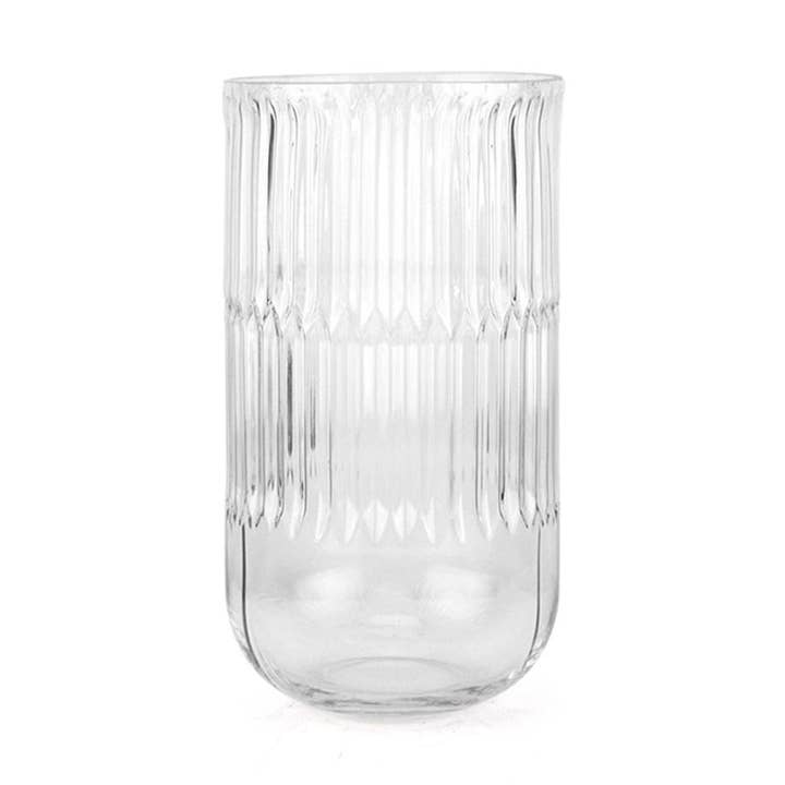 Ribbed Glass Cylinder (H-10" x D-5") for wholesale by Galore Home