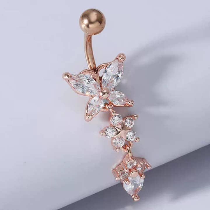 Gemscape UK - Wholesale Belly Ring - Stunning Butterfly Body Piercing with crystals