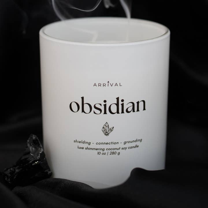 Obsidian Crystal Candle for wholesale by Arrival Candle Co