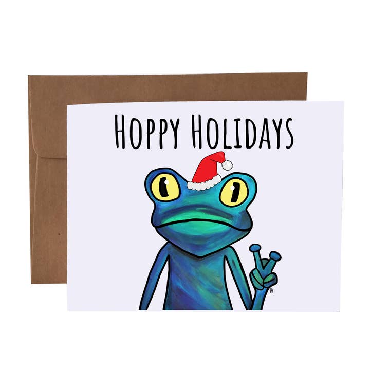 Hoppy Holidays | Frog Pun | Jul gratulationskort för wholesale av SKP ink