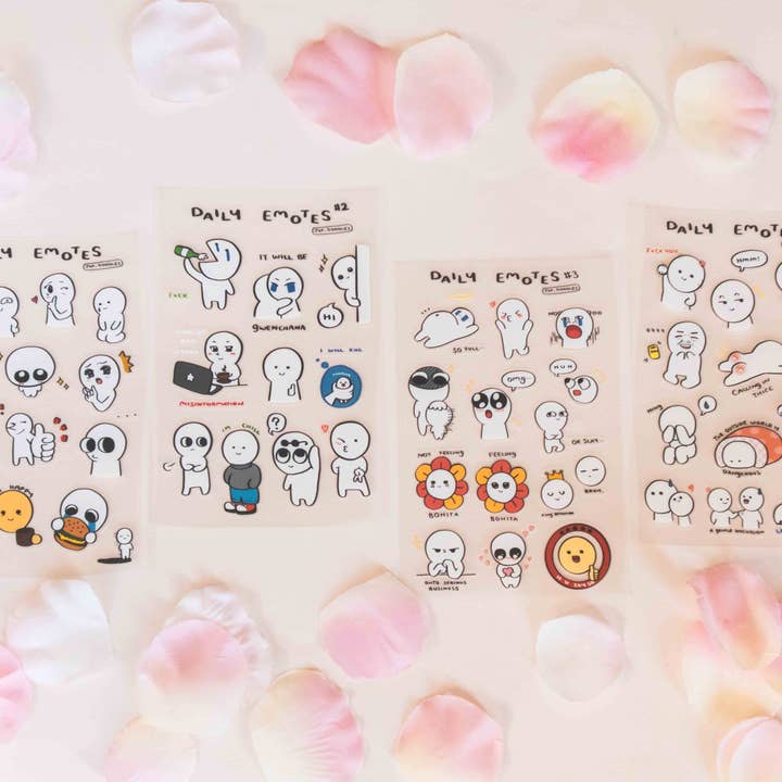 Emote Stickersheet Series | Matte Stickersheet for wholesale by JYK Doodles