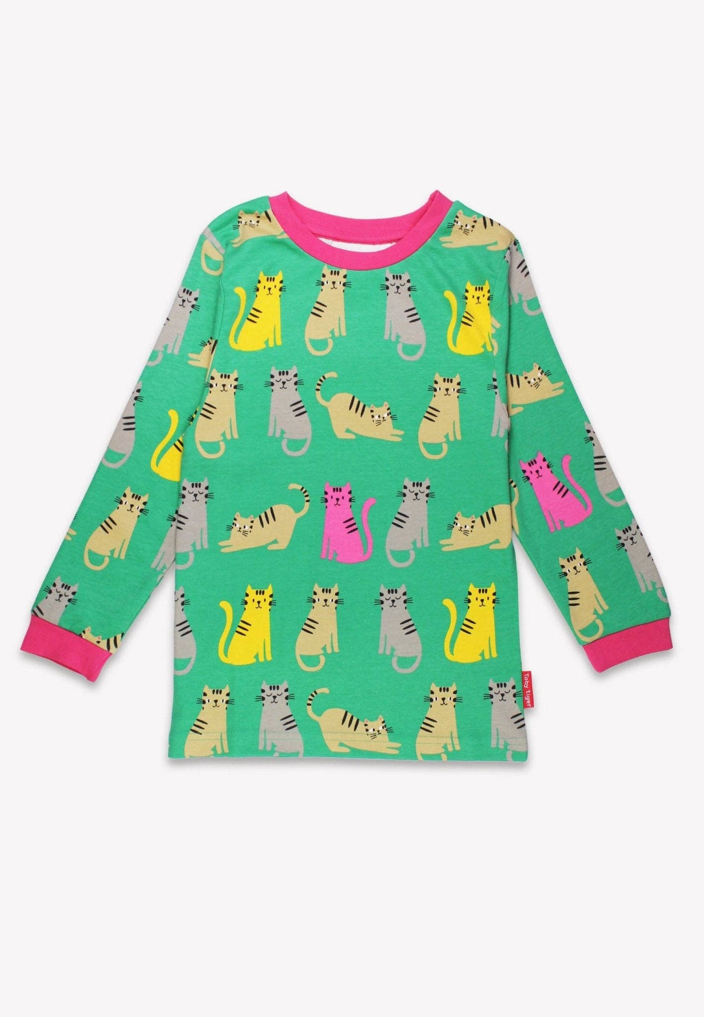 Toby Tiger – wholesale Sleepwear set – Kids – Organic Kitten Print Pyjamas1