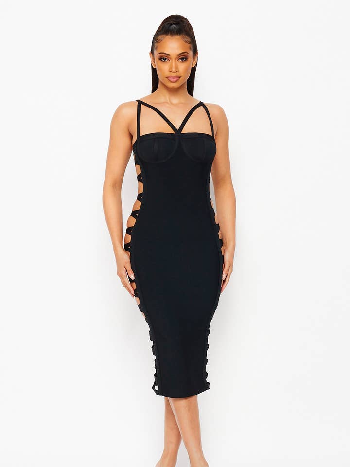 RIVIR - Wholesale Dress - Women's - BANDAGE BODYCON DRESS-AS344D
