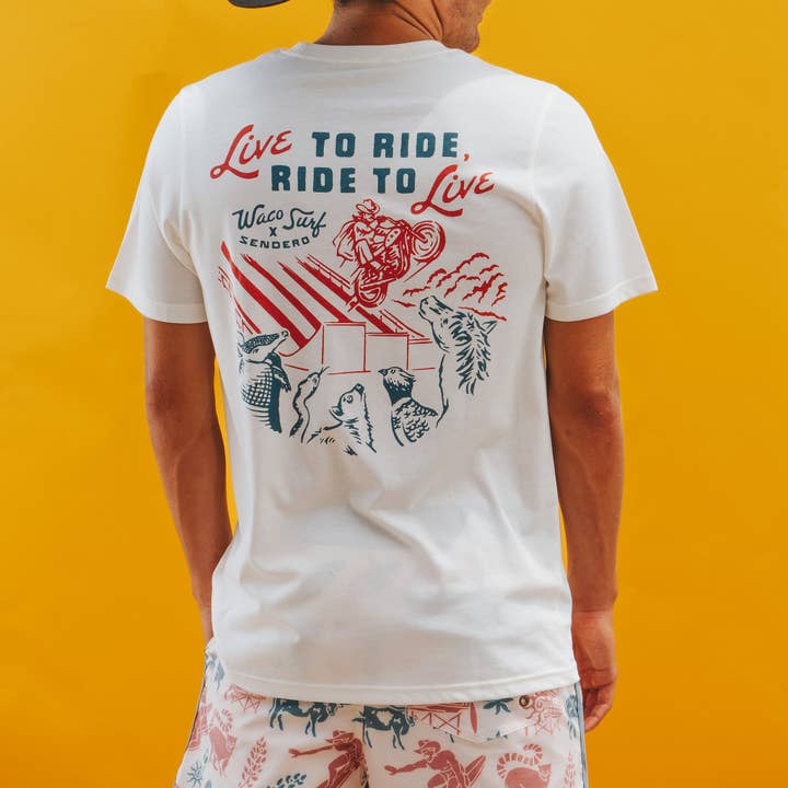 Sendero X Waco Surf Live To Ride T-Shirt for wholesale by Sendero Provisions Company