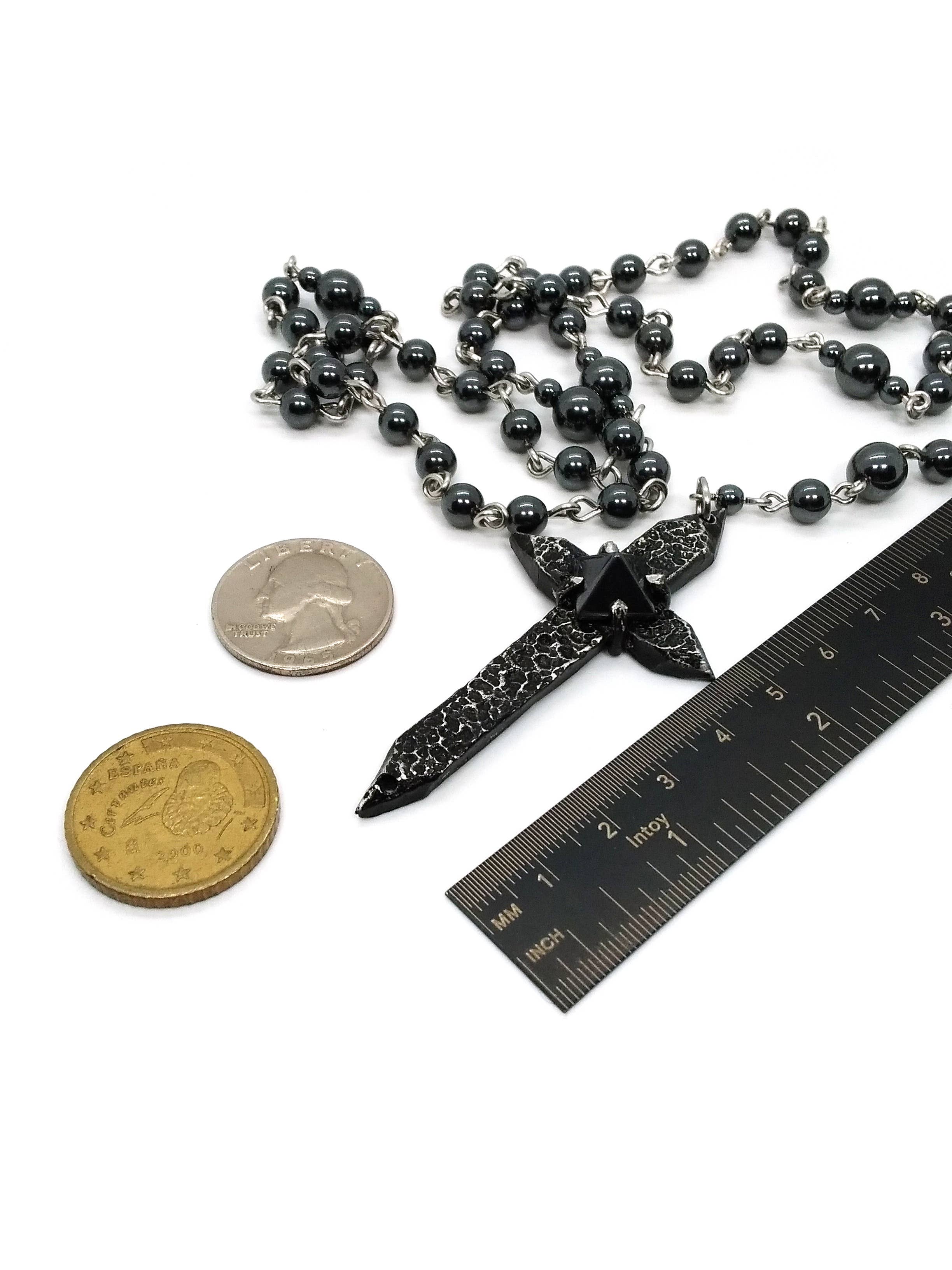 JunkyardBat - Wholesale Prayer Beads Necklace - Spiked Cross Rosary6