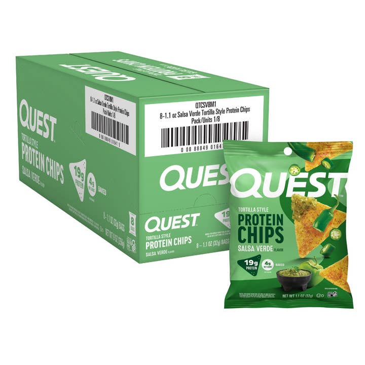 QUEST PROTEINCHIPS 8/1,1OZ SALSA VERDE för wholesale av L&F Universal Goods