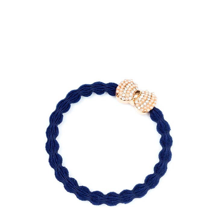 By Eloise - Wholesale Hair Tie - Bling Bow - Navy Blue