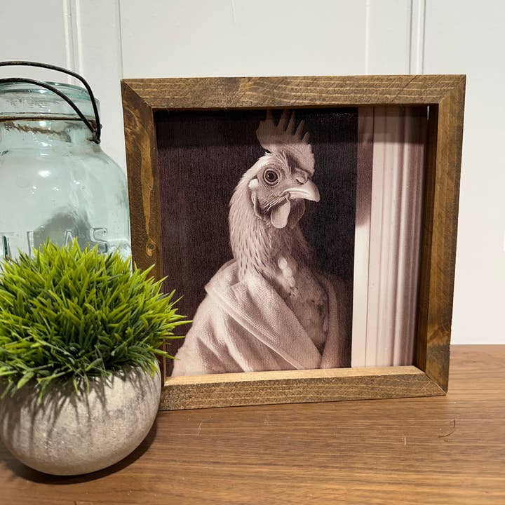 The Broken Board - Wholesale Bathroom Sign - Chicken in a bathrobe7