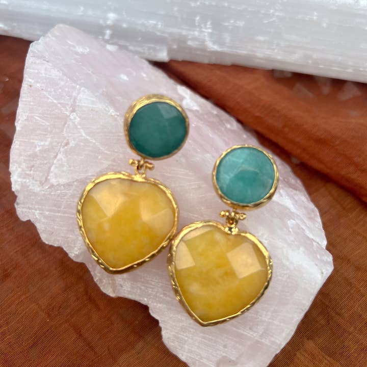 Georgia On My Mind - Wholesale Dangle earrings - Double Stone Earring- Large2