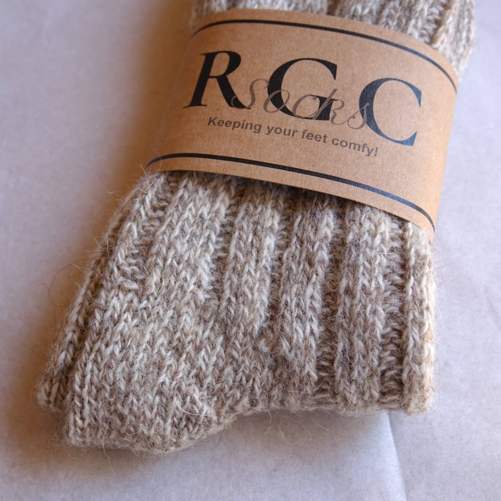 By The Mountain - Portuguese Handmade Footwear - Wholesale Socks - Unisex - Alpaca Socks natural Wool Beige1