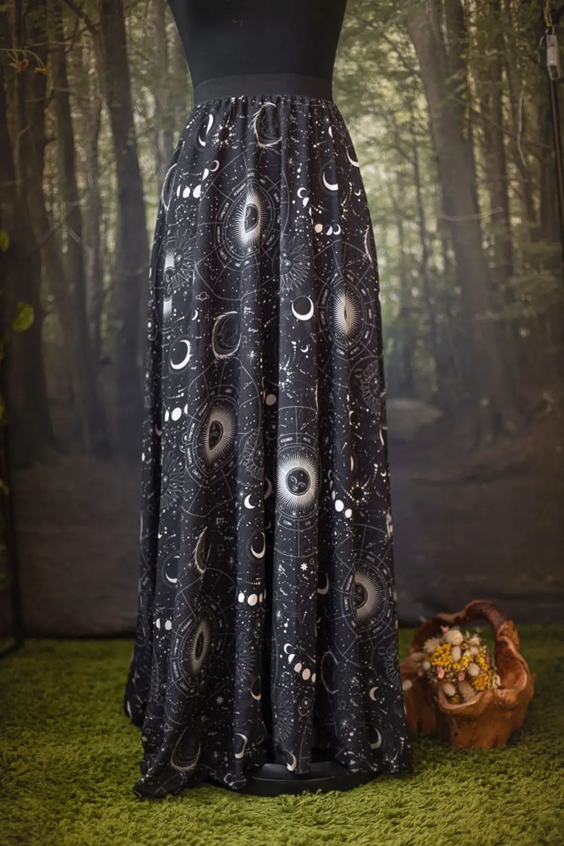 Costurero Real - Wholesale Rok - Dames - Stars Celestial Galaxy maxi lange rok voor Halloween heks0