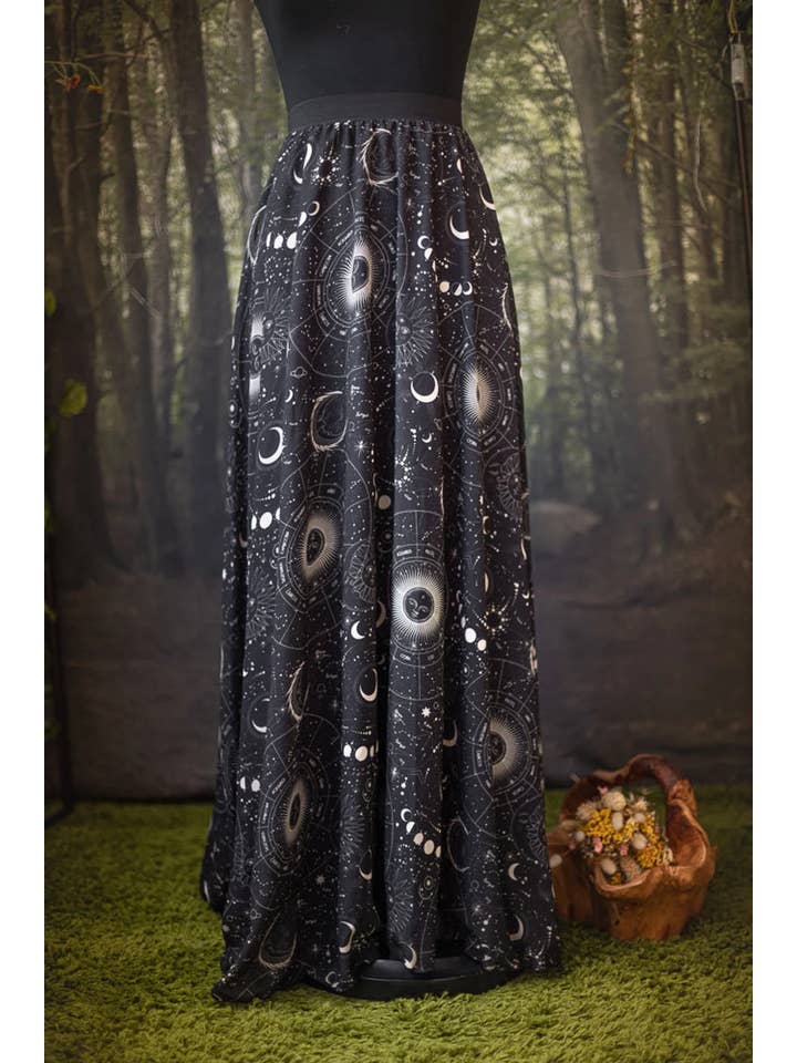 Costurero Real - Wholesale Skirt - Women's - Stars Celestial Galaxy Maxi Long Skirt Halloween Witch