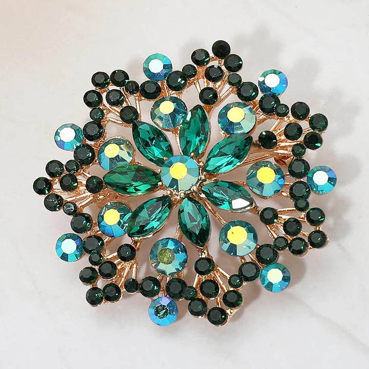 Blomstrande Strasskluster Brosch för wholesale av Sensibling Corp.
