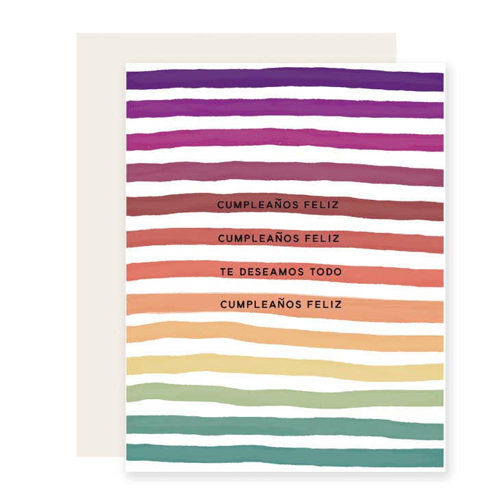 Cumpleaños Stripes - Spanish Card for wholesale by Slightly Stationery