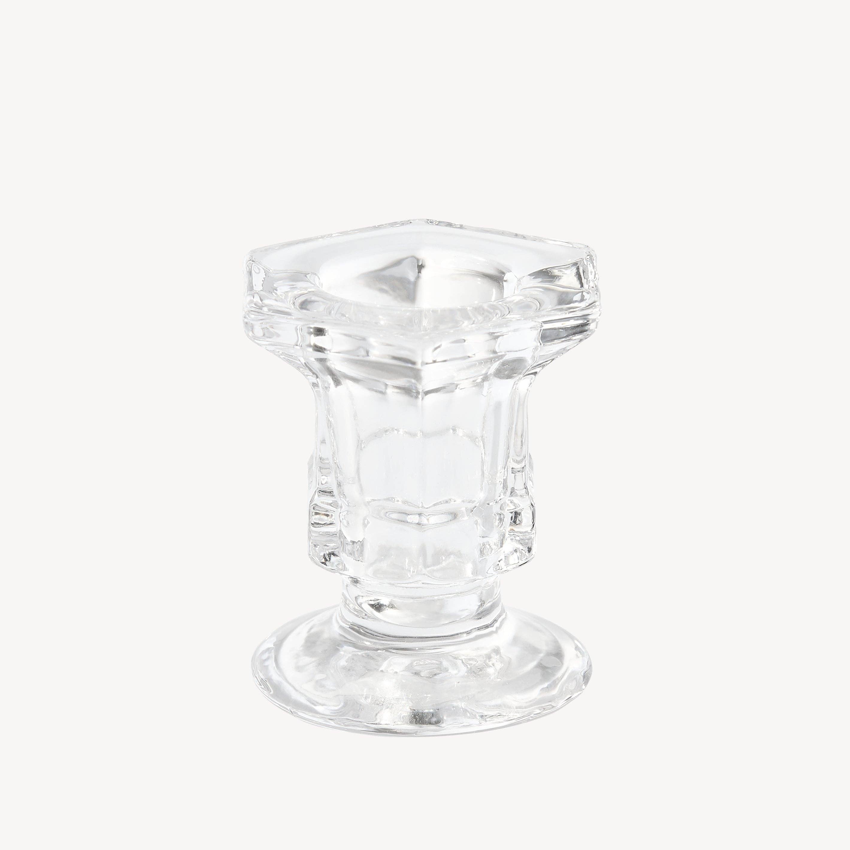 Candle Flair - Wholesale Candle Holder - Vintage Low Clear Glass Holder - Set of 60