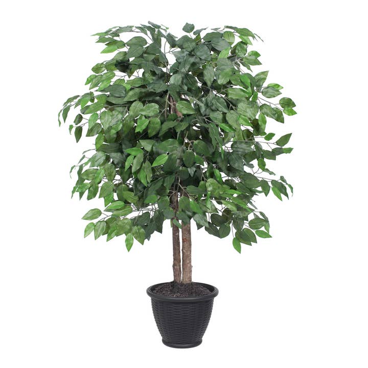 Vickerman 4' Ficus Bush In Gray Plastic Pot for wholesale by Vickerman
