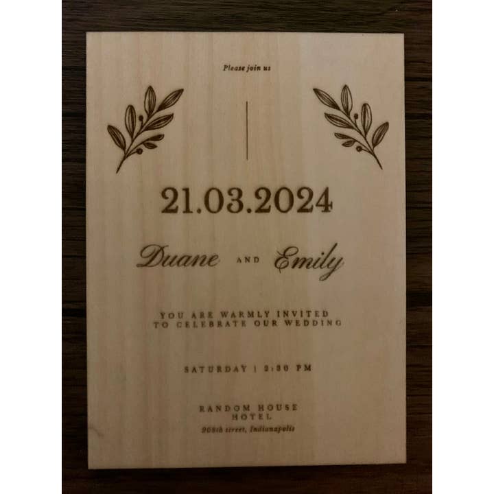 Peterson Family Farm - Wholesale Invitations - Wooden Wedding Invitation- Wedding Invite