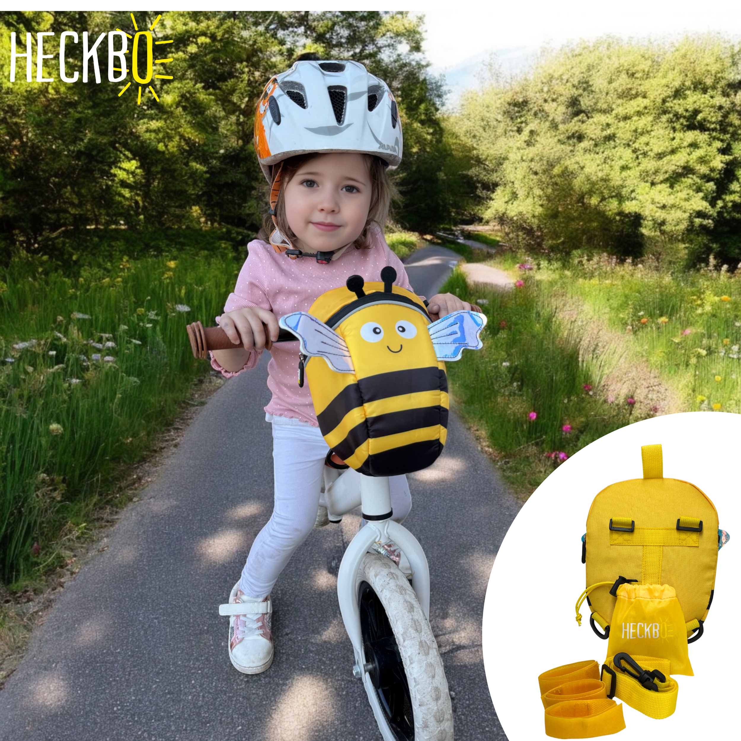 HECKBO - Wholesale Backpack - Kids - 2 in 1 Bicycle Bag & Backpack - Bee5