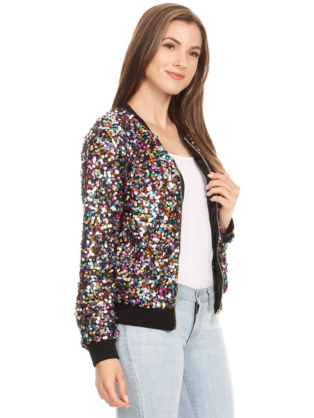 Anna Kaci Wholesale - Vente Bombers – femme - Blouson aviateur zippé à sequins52