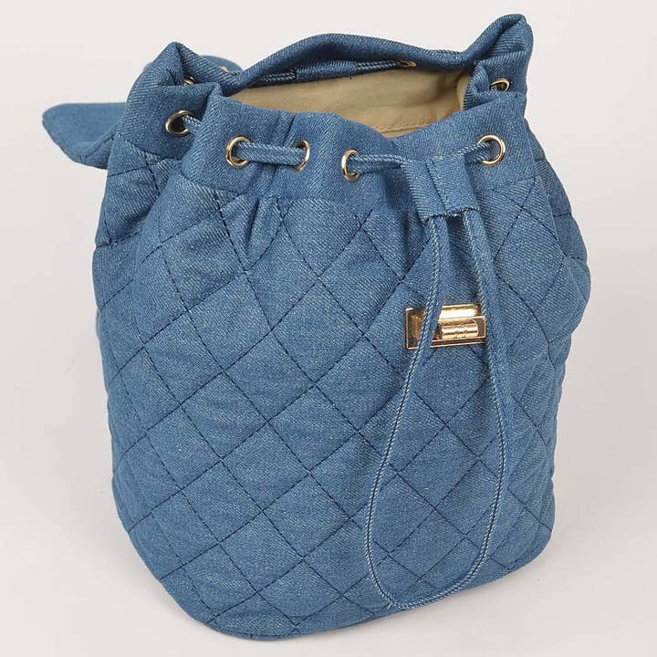 3AM BY H&D ACCESSORIES - Wholesale Backpack - Women's - Quilted Denim Backpack4