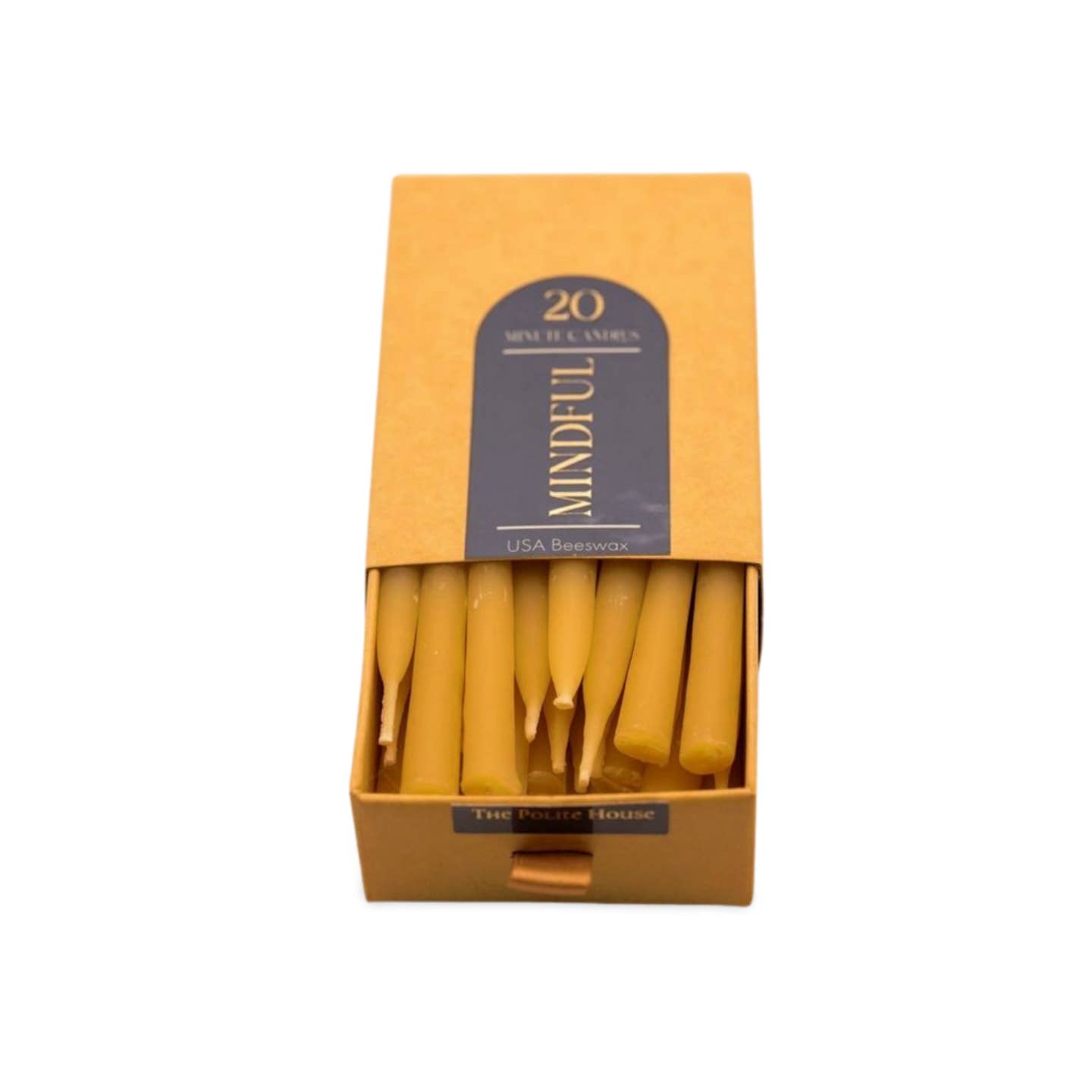The Polite House - Wholesale Tapered Candle/Candlestick - 20-Minute Beeswax Candles: Refill Box, no holder