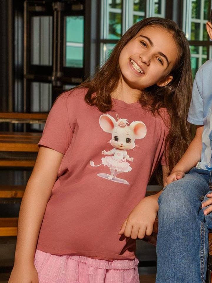 Arabella Ballerina Mouse Graphic Tee for Kids & Adults for wholesale by The 1322 Designs