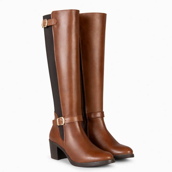 miMaO - Wholesale Boots - Women's - SENA — DRESS BOOTS WITH ELASTIC WAISTBAND BROWN