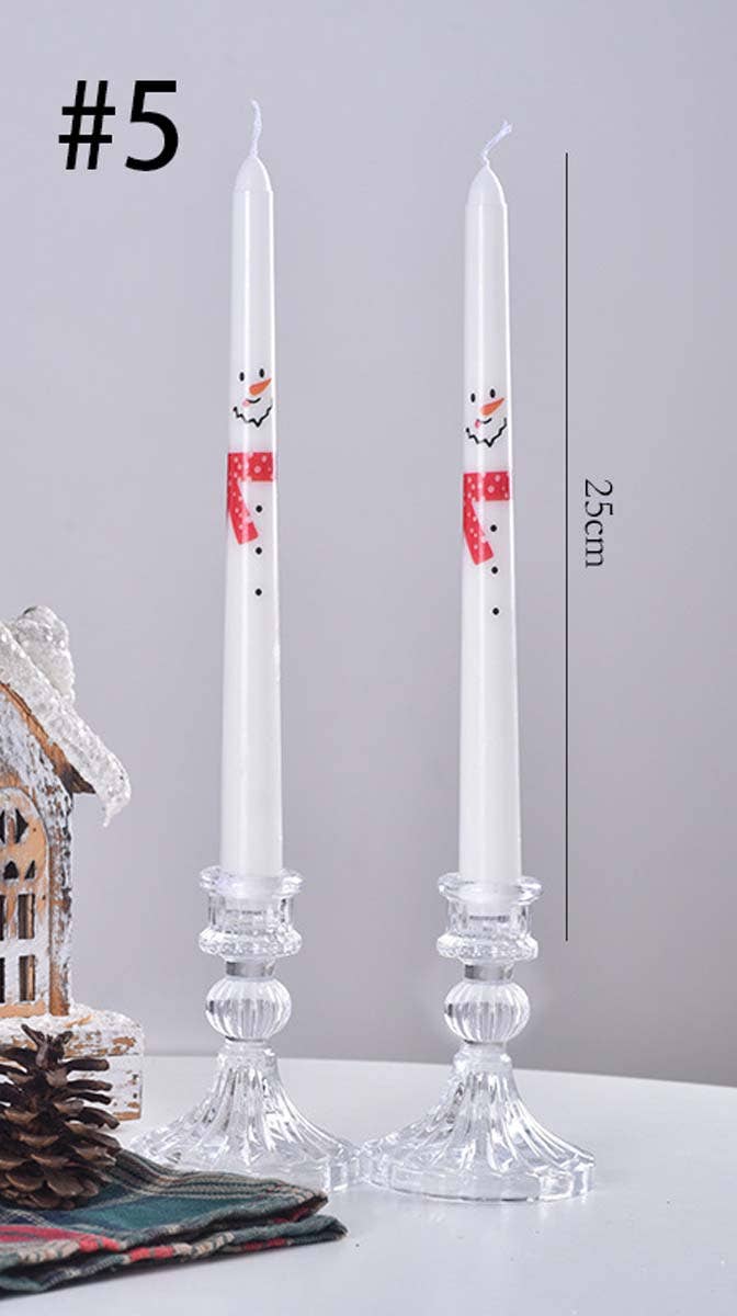 Candles Meta - Wholesale Tapered Candle/Candlestick - 25cm Smokeless Christmas Decorative Printed Taper Candle4