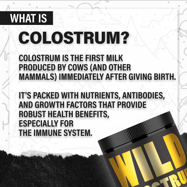 Wild Foods - Wholesale Protein/Superfood Powder - Wholesale Case of 6 - Wild Colostrum Powder, Grass-fed, Chocolate 5.22oz