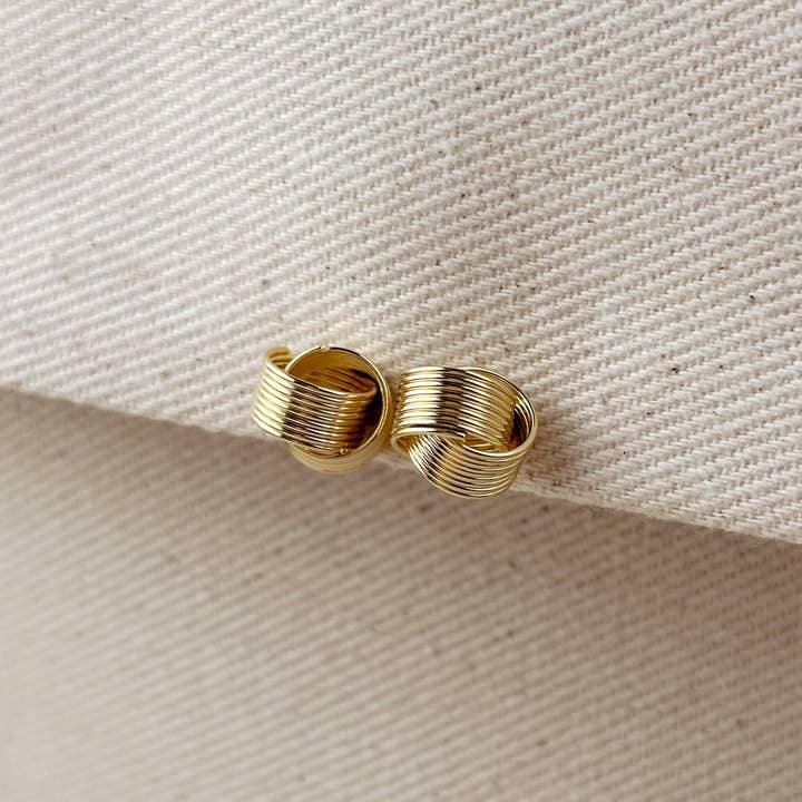18k Gold Filled Wire Knot Stud Earrings for wholesale by GoldFi