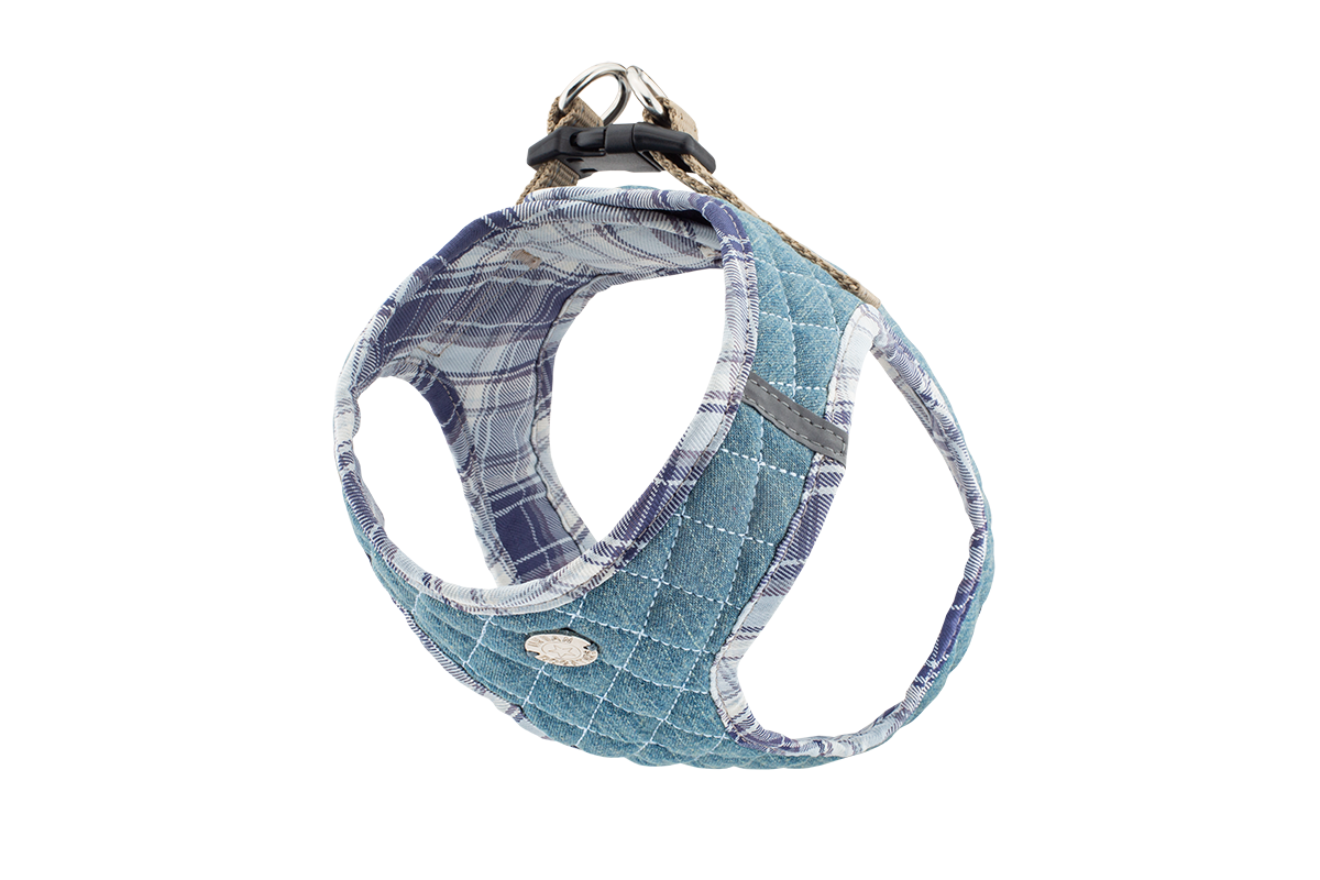 Urban Dog Stars - Wholesale Pet Harness - Dog - Step-In Denim Harness - Blue Plaid2