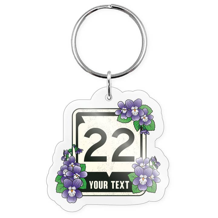 Morris Magnets - Wholesale Keychain - Unisex - Keychain - Wisconsin Floral HWY Sign