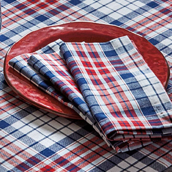 Arlo Plaid Napkin Set/4 Multi Cotton Summer for wholesale by tag
