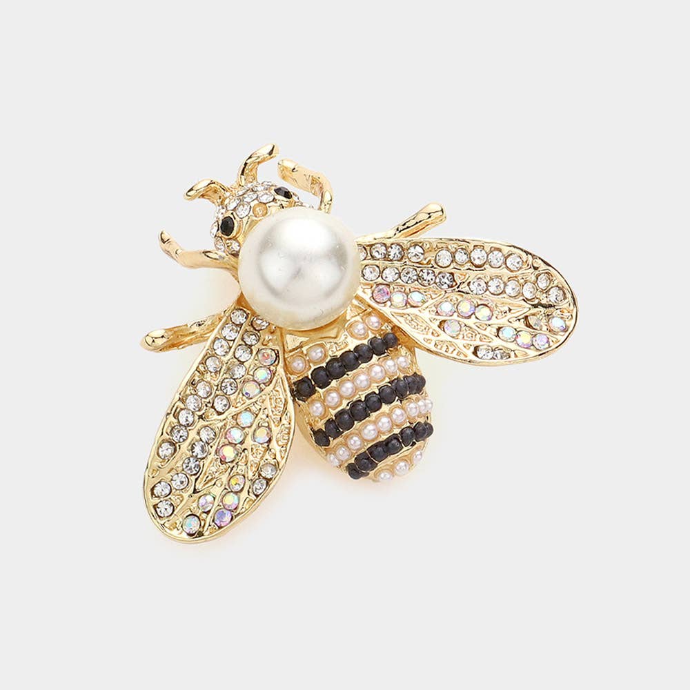 Sensibling Corp. - Wholesale Brooch - Pearl Detail Honey Bee Pin Brooch2