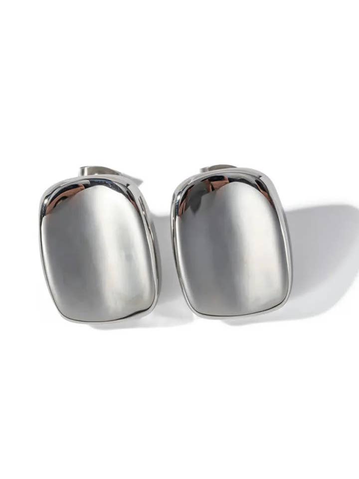 Grace Silver Sculpted Stud Earrings for wholesale by Greenwood Designs