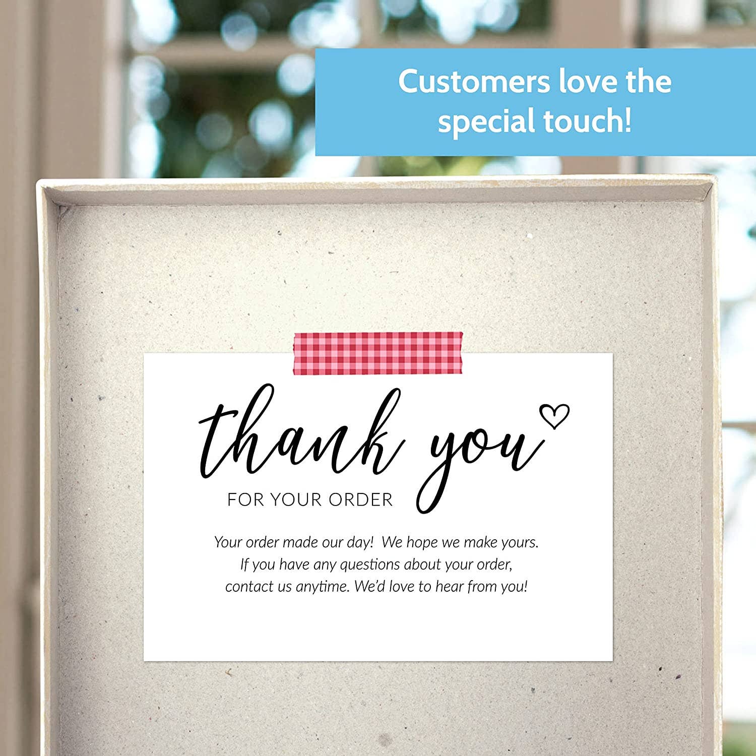 T Marie - Wholesale Thank You Card - 50 4x6" Thank You For Your Order Cards - White Bulk Inserts4