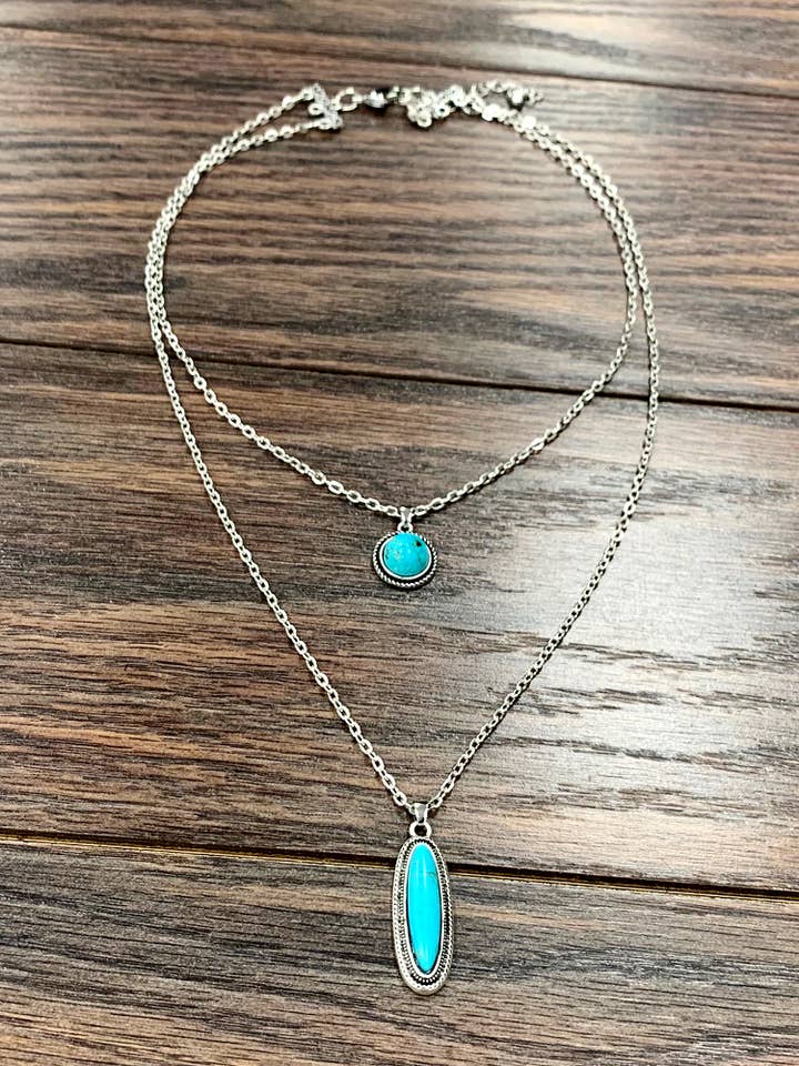 734677, 2-strand Turquoise Necklace for wholesale by ISAC Trading Inc